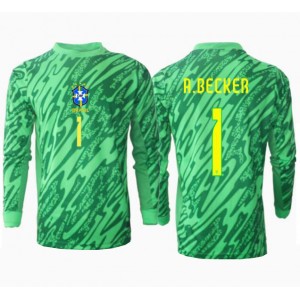 Fotbalové Dres Brazílie Alisson Becker #1 Brankářské Domácí Oblečení Copa America 2024 Dlouhý Rukáv
